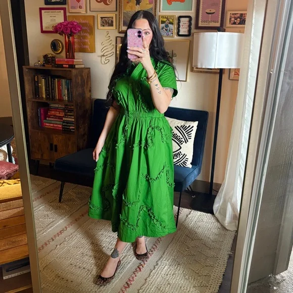 Kate Spade x Target Green Ruffled Midi Dress